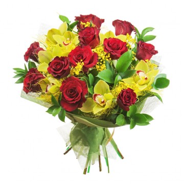 Bouquet de Rosas e Orquideas
